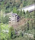  ?? JIJI PRESS/AFP ?? A fallen utility pole brought down by Typhoon Faxai on September 9 in Chiba prefecture.