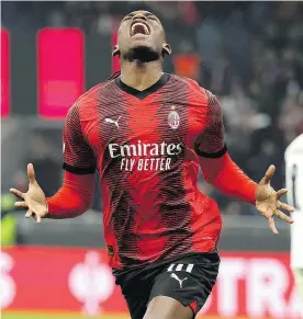  ?? ?? CINQUENTA. Rafael Leão atingiu a meia centena de golos pelo Milan