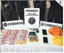  ?? FOTOS: EL HERALDO ?? (2) El arma y las demás evidencias decomisada­s a los detenidos.