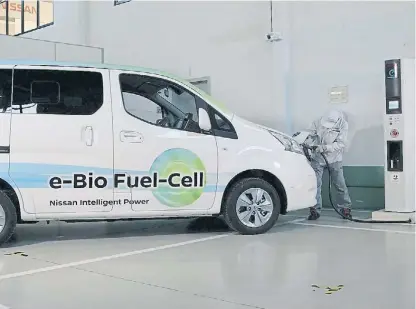  ??  ?? Nissan. La compañía proyecta lanzar su modelo de auto eléctrico en los Juegos Olímpicos de Tokyo 2020.