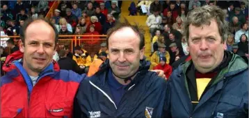  ??  ?? Adrian Walsh, Seamus Murphy and Jimmy Hayden - the Rathnure mentors in 2003.