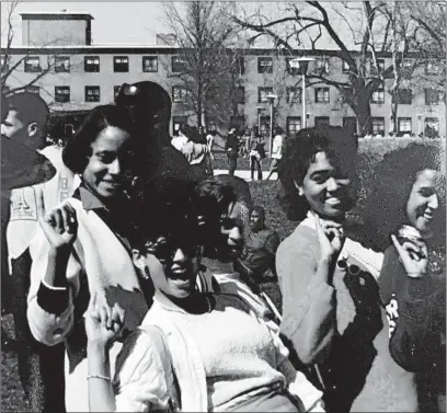  ?? ALPHA KAPPA ALPHA SORORITY INC. ?? Kamala Harris, the future senator and vice presidenti­al nominee, is seen with her AKA sorority sisters in the mid-1980s at Howard.