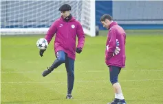  ??  ?? Manchester City’s Spanish manager Pep Guardiola takes a team training session at the City Football Academy in Manchester, north west England on November 20, 2017, on the eve of their UEFA Champions League Group F match against Feyenoord. - AFP photo