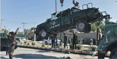  ?? AFP ?? A car bomb attack on an Afghan governor killed at least eight people on Monday as part of a surge in assassinat­ion attempts