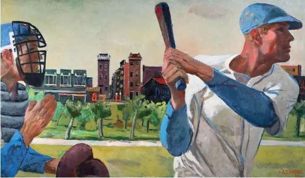  ?? Abbildung: VG Bild-Kunst, Bonn 2016 ?? Alexander Deineka: Baseball, 1935, Öl auf Leinwand