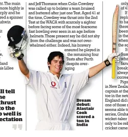  ??  ?? Dream debut: Alastair Cook scored a ton in India