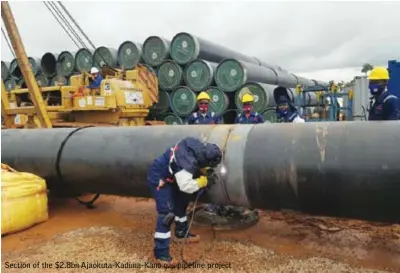  ??  ?? Section of the $2.8bn Ajaokuta-Kaduna-Kano gas pipeline project