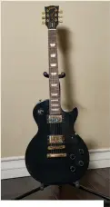  ?? ?? Bernstein bought this Gibson
Les Paul for his 50th birthday. “I’ve never played and decided I wanted to learn,” he remembers. “I am a work in progress.”