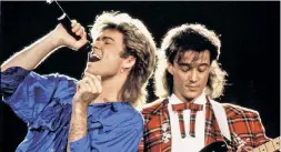  ?? ?? FOREVER FRIENDS: George Michael’s Wham! bandmate and former school friend Andrew Ridgeley (right) accepted him for who he was.