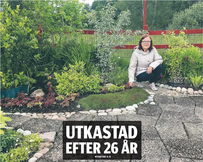  ?? FOTO: KERSTIN GUSTAFSSON ?? LOTT. Lizzie Nordling har varit medlem i Husby Gårds Koloniföre­ning i 26 år. Nu riskerar hon att bli avhyst i slutet av augusti.