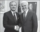  ??  ?? Ministri Xhafaj me ambasadori­n e BE, Luigi Soreca