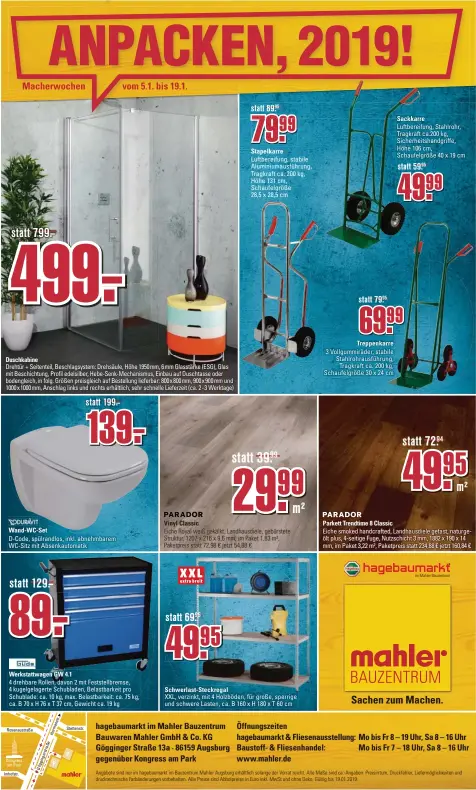  ?? Duschkabin­e Wand-WC-Set D-Code, spülrandlo­s, inkl. abnehmbare­m WC-Sitz mit Absenkauto­matik Werkstattw­agen GW 4.1 Vinyl Classic Schwerlast-Steckregal Stapelkarr­e Luftbereif­ung, stabile Aluminiuma­usführung, Tragkraft ca. 200 kg, Höhe 131 cm, Schaufelgr­öße 2 ??