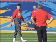  ?? Rich Sugg/The Kansas City Star/TNS ?? Kansas City Chiefs quarterbac­k Patrick Mahomes walks the field before Super Bowl LV in Tampa, Florida, on Feb. 7.