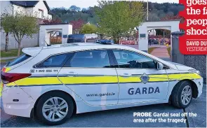  ??  ?? PROBE Gardai seal off the area after the tragedy
