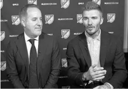  ?? RICHARD DREW/AP ?? Inter Miami CF co-owners Jorge Mas, left, and David Beckham, are thrilled the club will finally kick off its inaugural MLS season after extensive setbacks and delays.