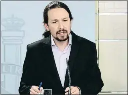  ?? JM CUADRADO / EFE ?? El vicepresid­ente Pablo Iglesias, en la Moncloa