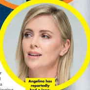  ??  ?? Angelina has reportedly had a longrunnin­g feud with Charlize and is furious at the news of her and Brad’s relationsh­ip.