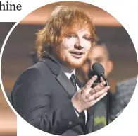  ??  ?? Ed Sheeran wins song of the year and pop solo performanc­e for
Thinking Out Loud.