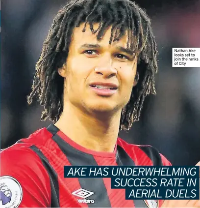  ??  ?? Nathan Ake looks set to join the ranks of City