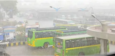  ??  ?? Heavy showers continued in most parts of Coimbatore city and western districts on Sunday