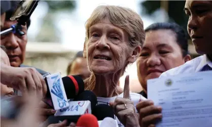  ??  ?? Sister Patricia Fox, the Australian nun arrested in the Philippine­s, says she hopes the decision to deport her can be reconsider­ed. Photograph: Aaron Favila/AP