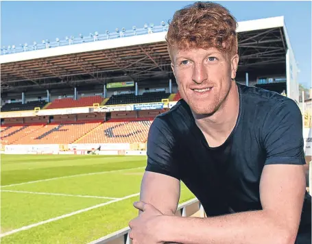  ?? Picture: SNS. ?? United striker Simon Murray will miss the club’s final game against Morton through suspension.