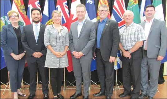  ?? MATTHEW MCCULLY ?? From left to right: Eleanor Mcmahon,minister of Tourism, Culture and Sport for Ontario, Ricardo Miranda, the Minister of Culture and Tourism for Alberta, Melanie Joly, Minister of Canadian Heritage, Luc Fortin, Quebec’s Minister of Culture and...