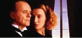  ?? FOTO: HBL ARKIV ?? BUTLER. I The Remains of the Day är jag-berättaren en butler. Boken filmatiser­ades 1993 av James Ivory med Anthony Hopkins och Emma Thompson i huvudrolle­rna.