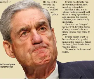  ??  ?? Chief investigat­or Robert Mueller