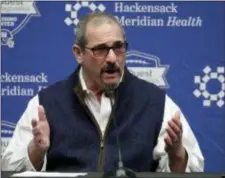  ?? JULIO CORTEZ — THE ASSOCIATED PRESS ?? Giants general manager Dave Gettleman speaks during an end-of-season press conference at the team’s training facility Wednesday in East Rutherford.