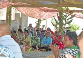  ?? Photo: Wati Talebula ?? Villagers of Navakawau in Taveuni during the talanoa session with the Prime Minister Voreqe Bainimara and his delegation on January 25, 2018.