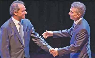  ?? ?? MACRI-SCIOLI. En el 2015, Córdoba le dio la presidenci­a al PRO, ya que aquí logró más del 70% de los votos.