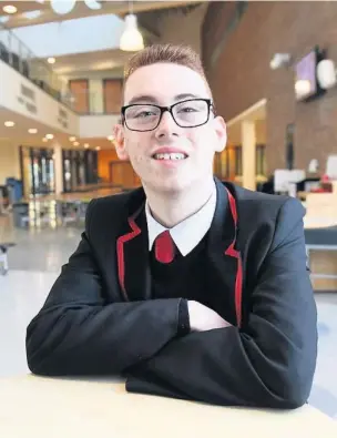  ??  ?? Award candidate Cal Traquair is a star pupil at St Ambrose High