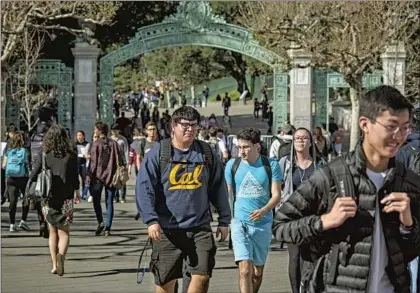 ?? David Butow For The Times ?? CALIFORNIA public colleges and universiti­es, such as UC Berkeley, seen in 2017, will get a boost under the governor’s budget.