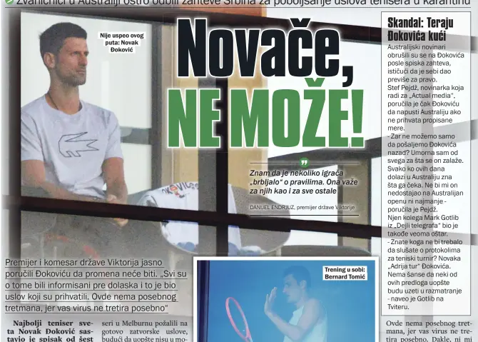  ??  ?? Nije uspeo ovog puta: Novak Đoković