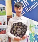  ?? ?? Talent Dean won best junior male at Hamilton Sports Award in 2018