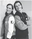  ?? MARTA IWANEK / THE CANADIAN PRESS ?? Tessa Virtue, left, and Scott Moir will be visiting 30 Canadian cities in the fall as part of the Thank You Canada Tour.