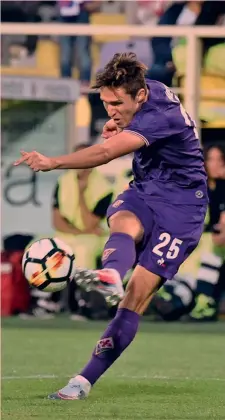  ?? ANSA ?? Federico Chiesa, 19 anni, esterno offensivo della Fiorentina