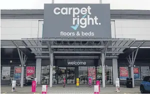  ?? Picture: Kim Cessford. ?? The Carpetrigh­t outlet at Kingsway West Retail Park in Dundee has been spared from closure .