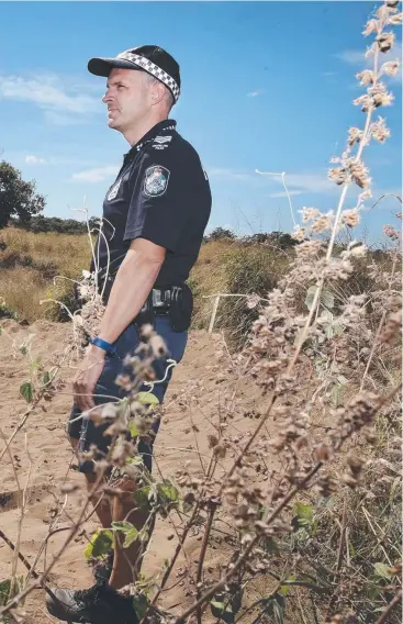  ?? Pictures: ANNA ROGERS/FACEBOOK ?? SHOCK LOSS: Forensic Crash Unit’s Sgt Scott Ezard on the dirt track where motorbike rider Cory Duncan (above left) sustained injuries from which he later died.