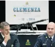  ?? GRAHAM HUGHES/ THE CANADIAN PRESS ?? Montreal Police’s Mario Desmarais, left, and the RCMP’s Michel Arcand speak to reporters on June 12 about Project Clemenza.