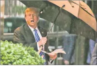  ?? ?? ‘MAKE MY DAY, PAL’: Former President Donald Trump (here leaving his Midtown apartment tower this week) quickly agreed to President Biden’s Clint Eastwood-style debate offer on Wednesday, invoking boxing announcer Michael Buffer on Truth Social by declaring, “Let’s Get Ready to Rumble!!!”