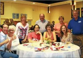  ?? SUBMITTED PHOTO - DJ SIRAVO PHOTOGRAPH­Y ?? John Duncan, Helen Scheenan, Caryn Duncan, Cile Wray, Richard Talbot, Scott Ayoub, Charyn Ayoub, Marie Ballantyne, Scott Balantyne at the Brandywine Community Library Wine and Stein on April 14.