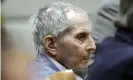  ??  ?? Real estate heir Robert Durst listens to his defense attorney give their opening statement during his murder trial in Los Angeles on 10 March. Photograph: Alex Gallardo/AP