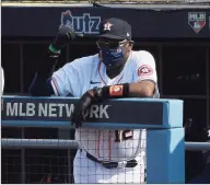  ?? Kevork Djansezian / Getty Images ?? Astros manager Dusty Baker looks on during Game 4 of the ALDS against the Athletics on Thursday.