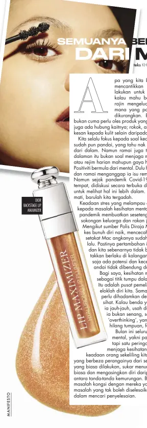  ?? ?? DIOR BACKSTAGE LIP MAXIMIZER
teks KHAIRUL ABIDIN