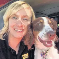  ??  ?? Sara-Jane Leslie, Dogs Trust education and community officer for South England, and her dog Rosie.