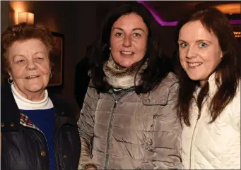  ??  ?? Nancy Clifford, Julie Anne Buckley and Caroline Buckley were at the Neven Maguire cookery demonstrat­ion in aid of Lyre National School at the Charlevill­e Park Hotel.