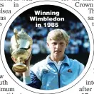  ??  ?? Winning Wimbledon in 1985