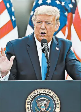  ?? KARL DEBLAKER/AP ?? President Donald Trump speaks Thursday during an outdoor campaign rally in Greenville, North Carolina, hours before a town hall in Miami.